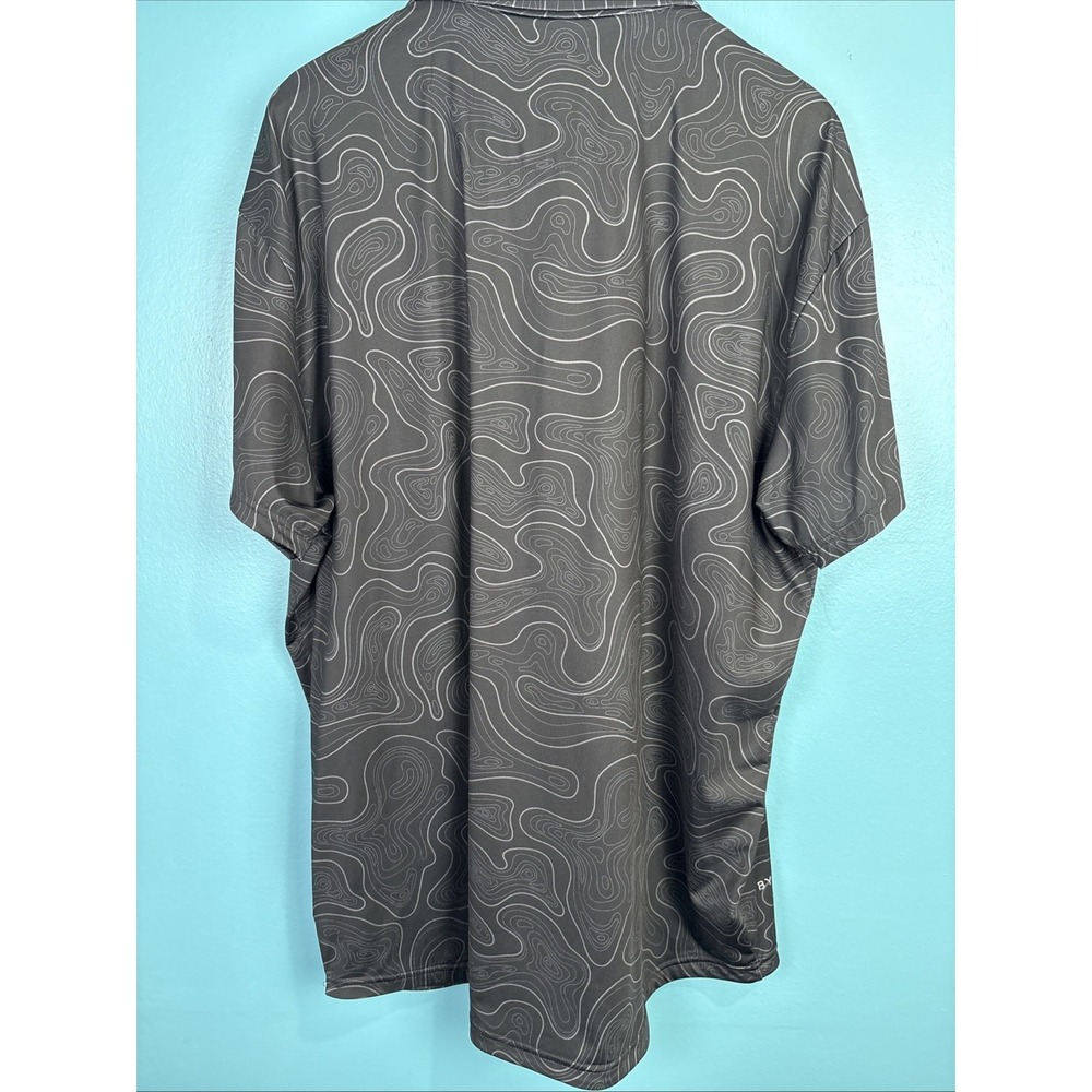 BYLT XXL Men's Golf Polo Black Geometric Print Performance Preppy Old Money - Picture 6 of 8